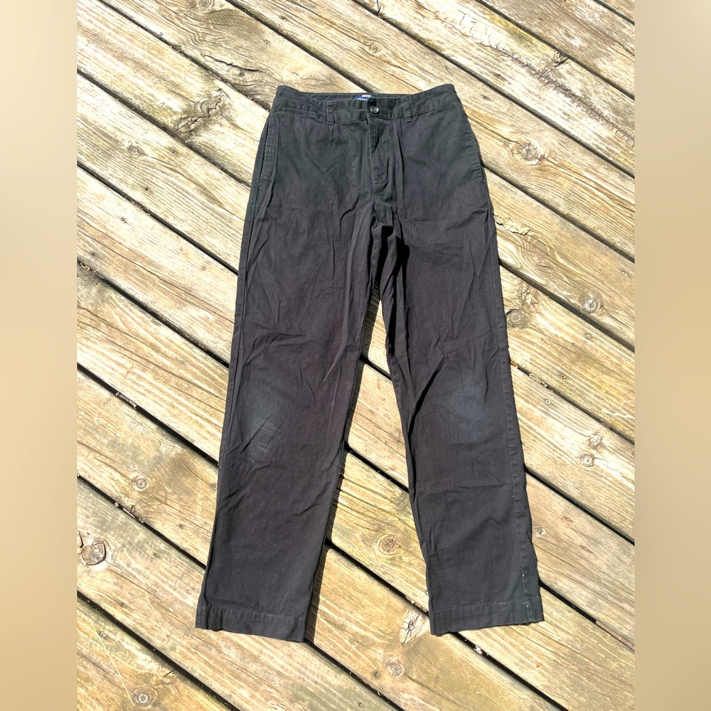 Chaps Black Chino Cotton Twill Khaki Pants Boys Size 16